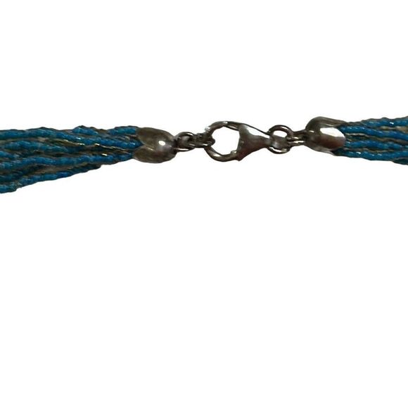 Multi strand beaded necklace with large glass pendant - Picture 4 of 4